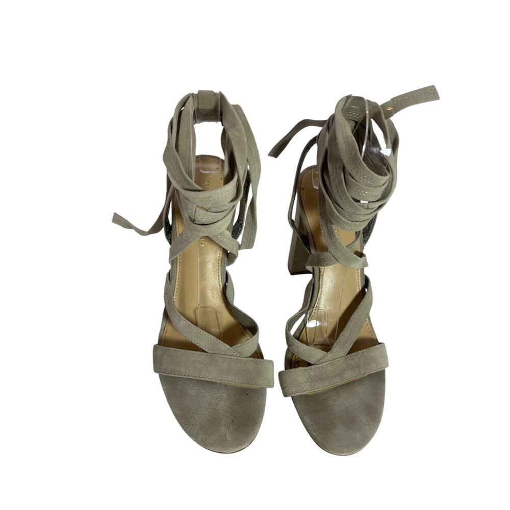 Ivanka Trump Taupe Suede Lace Up Strappy Heel 8 1/2